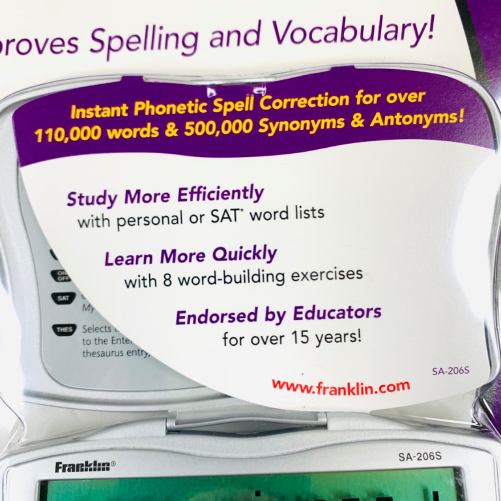Franklin tech electronics school Spelling Ace & Thesaurus/ Model SA-206S silver - Picture 7 of 15